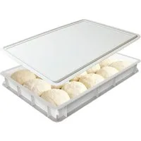 GLIESE Aufbewahrungsbox 30x40x7,5 cm Pizzaballenbox mit Deckel (Set, 1 St., 1-tlg), Für 6 Teiglinge ausgelegt