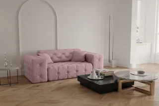 Sofa Designersofa CHANTAL 2-Sitzer in Stoff Opera Velvet Pink