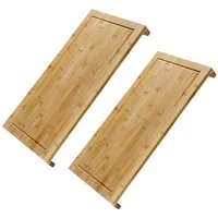 Kesper Schneide- und Abdeckplatte Schneide- und Abdeckplatte 54 x 28 x 4 cm aus Bambusholz, 2 Stück, Bambus, (2 tlg), Saftrinne, ideal als Schneidunterlage oder Servierbrett
