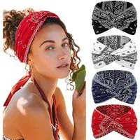 Oemmn Haargummi Damen Stirnband Damen 4er Pack – 7'' Extra Breit Haarbänder Dünn, 4-tlg.