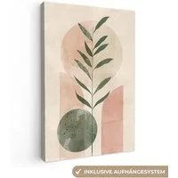 OneMillionCanvasses® Leinwandbild Modern - Rosa - Grün - Natur - Ästhetik, Fotodruck (1 St), Leinwand Canvas Wandbild, Wanddekoration 20x30 cm