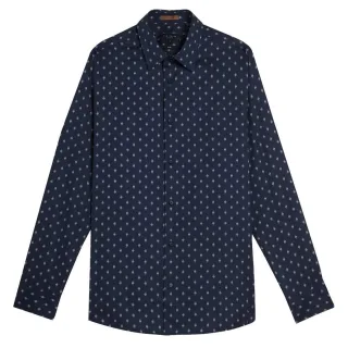 Ted Baker Area Herren Navy Geometrische Druckhemd