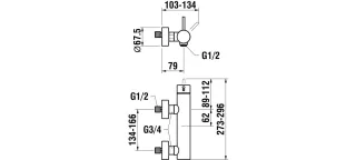 LAUFEN Thermostatisches Duschsystem Vivid mit Ablage, Brausenarm Kopfbrause ø 300 mm, PVD Edelstahl- HF905452423630