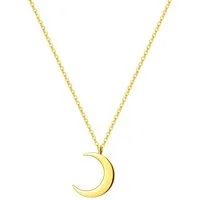 Hey Happiness Kette mit Anhänger Mond 18K Gold Roségold, Kette Halbmond, Kette Edelstahl Damen wasserfest