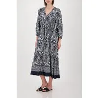 Monari Maxikleid Regular fit mit V-Ausschnitt