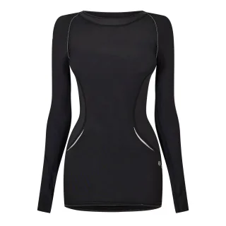 Skins - "A400" Base Layer Oberteil für Damen, Langärmlig (Schwarz)