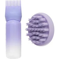 LuxusKollektion Gesichtsmassagegerät Haaröl Applikator mit Scalp Massager und Flasche, lila - Haarstyling