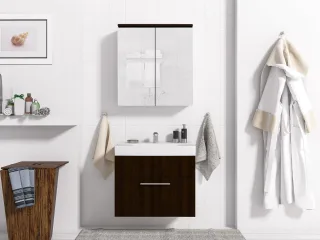 Badmöbel Set 3-Tlg Wenge matt MINI inkl.Waschtisch