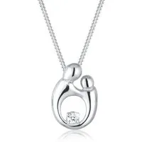 Elli DIAMONDS Kette mit Anhänger Mutter Kind Diamant (0.03 ct) 925 Silber vergoldet