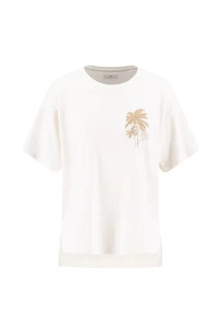 FYNCH-HATTON - T-SHIRT PALMS EMBROIDERY milk - Gr. - M