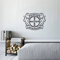 Bayer 04 Leverkusen Wandtattoo Fußball Bayer 04 Leverkusen Fan Logo Schwarz Löwe Bundesliga, Wandbild selbstklebend, entfernbar