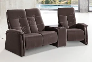 exxpo - sofa fashion 3-Sitzer "Tivoli, Kinosofa mit Tischablage & Stauraumfach, man. Relaxfunktion" mit Relaxfunktion