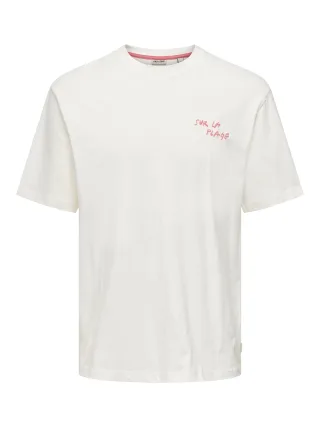 ONLY&SONS - ONSMILO SKETCH LIFE RLX COAST SS TEE cloud dancer - Gr. - XL