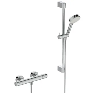 Ideal Standard Ceratherm T 25N Eco Brausekombination A8529AA mit Brausethermostat, Brausestange 60cm, 2 Funktion-Handbrause, 6l, chrom