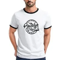Neverless Print-Shirt Herren T-Shirt Retro Kontrastbund - Design Vintage Motorcycle - mit Print