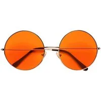 Widmann S.r.l. Verkleidungsmaske 'Hippie' Partybrille XL - Rund, Orange