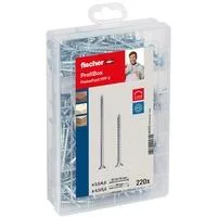 Meisterbox PowerFast II Senkkopf TG/VG PZ, Schrauben-Set 220 Teile, Teil- und Vollgewinde, verzinkt