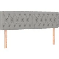 vidaXL Bett Kopfteile Hellgrau 144x7x78/88 cm Stoff (1-tlg)