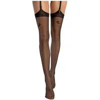 Fiore Strapsstrümpfe Sensual (Packung, 1 Paar) elegante Strapsstümpfe 20DEN mit Schmetterlingsdesign