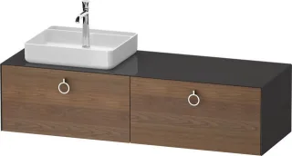 Duravit White Tulip Konsolenwaschtischunterbau wandhängend Amerikanischer Nussbaum & Graphit Matt &  WT4890L77H10000