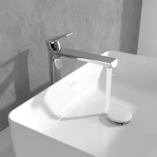 Villeroy und Boch Liberty Einhebel-Waschtischarmatur TVW10700400061 erhöht, ohne Ablaufgarnitur, verstellbarer Strahlregler, chrom