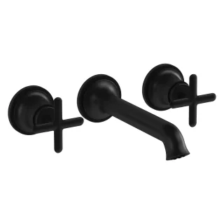 VitrA Origin Classic Zweigriff-Waschtischarmatur Fertigmontageset Schwarz Matt,A4289036 A4289036