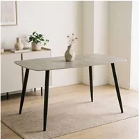 IDIMEX Esstisch MORA, Esszimmertisch 140x80 cm Keramikplatte und Metallgestell Grau/Schwarz