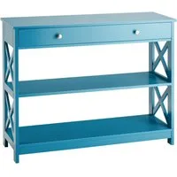 COSTWAY Konsolentisch, 3 Ebenen mit Schublade, Holz, 100 x 30 x 80 cm