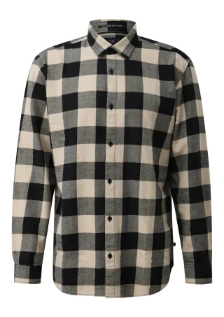 qs - Hemd braun/beige - Gr. - M