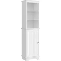 Yaheetech Hochschrank Standschrank Badschrank Badezimmerschrank mit 6 Staufächern und 1 Tür