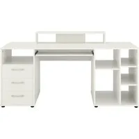 VOGL Möbelfabrik Schreibtisch Timra, Tastaturauszug, Aufsatz & Towerfach, Breite 160 cm, Made in Germany