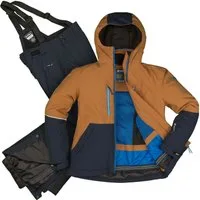 Killtec Skianzug Jungen Skijacke braun + Skihose dunkelblau, verschweißte Nähte