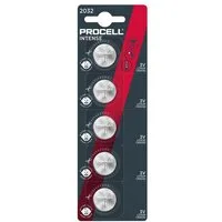 Procell PROCELL Intense, CR 2032, 3V, Lithium Knopfzelle, 5 Stück Batterie
