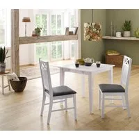 OTTO home Esstisch Fullerton, weiß lackiert, B/T 80 x 80 cm, Ansteckplatte separat bestellbar