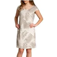 Caspar Sommerkleid SKL027 knielanges elegantes Damen Sommer Leinenkleid Luftig leicht, figurumspielende Form, mit seitlichem Jersey-Einsatz