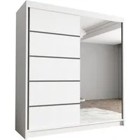 Sofnet Kleiderschrank Harry III (mit Spiegel, Schiebetüren und Kleiderstange) Schwebetürenschrank mit 2 Türen, Schiebetürenschrank - 180x215x58 cm
