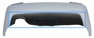 Heckdiffusor Diffusor Stoßstange Hinten Sport Look + Klappe für Anhängerkupplung für BMW 5er E60 / E61 mit M-Paket (2-Rohr Links)