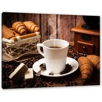 Pixxprint Leinwandbild heißer aufgebrühter Kaffee, heißer aufgebrühter Kaffee (1 St), Leinwandbild fertig bespannt, inkl. Zackenaufhänger
