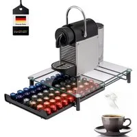 bremermann Kapselspender Kaffeekapselbox, Kapselhalter, Glasplatte 60x Nespresso