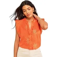 Love & Roses Kurzarmbluse Love & Roses Bluse mit Stickerei, Regular (1-tlg)