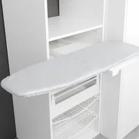 SO-TECH® Bügelbrett Bügeltisch Ironfold für Fachbodenmontage, klappbar, 180° schwenkbar, inkl. Bügeltuch aluminiumgrau