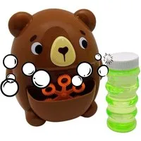 alldoro Seifenblasenmaschine Seifenblasen-Maschine Bär für Kinder ab 3 Jahren, Niedliche Seifenblasenkanone im Set mit 118 ml Seifenblasenflüssigkeit