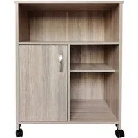 HTI-Living Hochschrank Küchenschrank auf Rollen Sonoma Blanca (Stück, 1-St., 1 Schrank) Mehrzweckschrank Anrichte