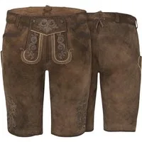 Spieth & Wensky Trachtenlederhose Brielle-Schotter Damen Trachtenhose Lederhose Kurz hose Ziegenvelour mit Stickerei