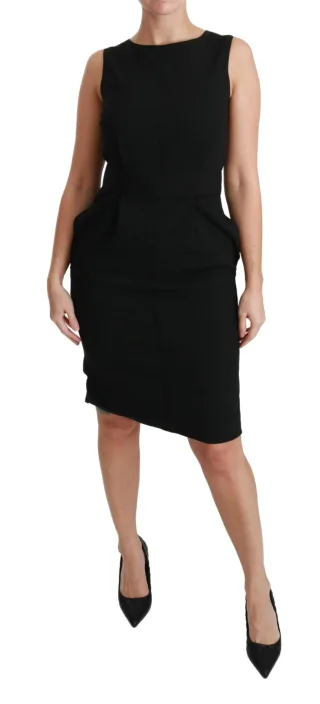 Dolce & Gabbana Women's Black Sheath Stretch Formal Dress (robe fourreau noire en stretch)