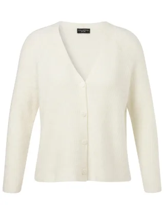 VIA APPIA DUE - Strickjacke mit V-Ausschnitt weiß - Gr. - 44