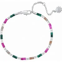 Hey Happiness Perlenarmband Bonbon, Farbige Glasperlen, Sommer Edelstahl Armband mit bunten Tube-Perlen, wasserfest