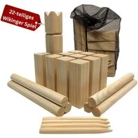 Eli Spielzeug-Gartenset Wikinger Schach aus Holz Outdoor - Kubb, (aus massivem Kiefernholz mit Tragetasche, Rasenschach für 2–12 Spieler), Outdoor Spiel für Kinder & Erwachsene