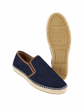 Espadrij Herren Costa-Lino-Slipper Blau 100 % Leinen