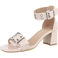 Ital-Design Elegante Sandalen mit Blockabsatz, vielseitig und komfortabel Sandalette (89092373) Blockabsatz Sandalen & Sandaletten in Beige